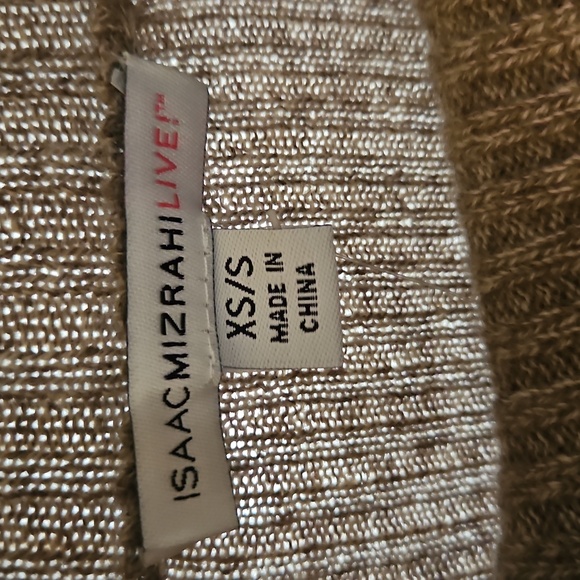 Isaac Mizrahi Women's Cashmere Tunic Sweater in Heather Brown Size XS/S - Picture 2 of 8